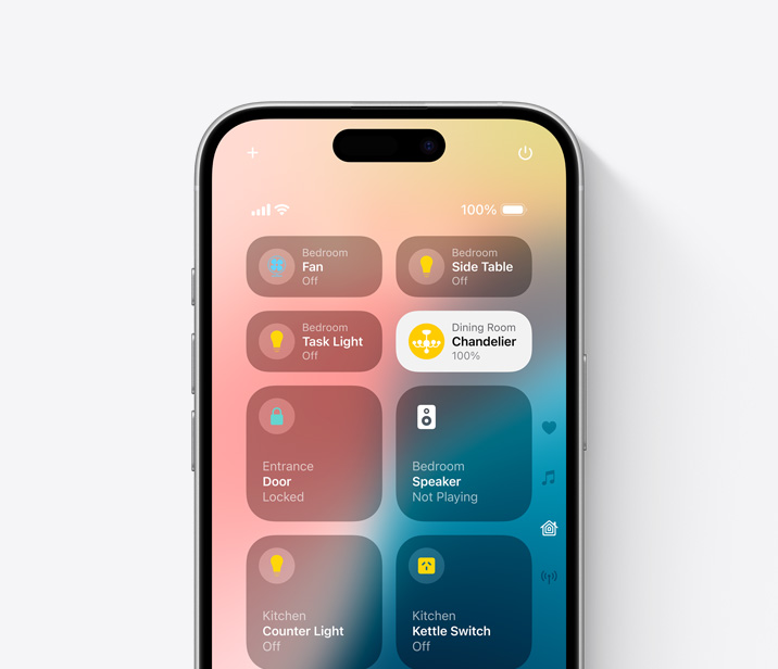 iPhone 16 screen displaying control centre