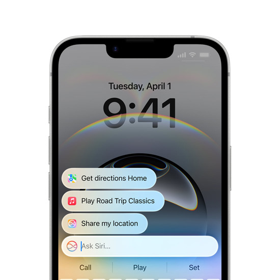 En iPhone 16e-skjerm med et tekstvindu fra Siri med informasjonen om hvordan man kan sende en tekstmelding på et senere tidspunkt.