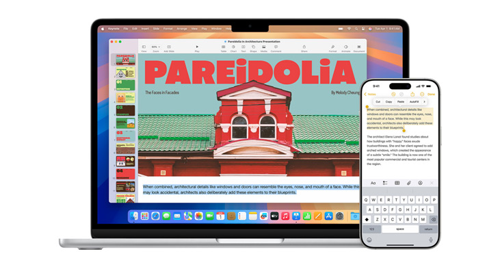 Un MacBook Pro M4 con le app Duplica iPhone e DoorDash sullo schermo.