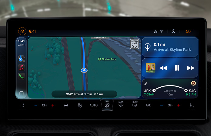 CarPlay in a vehicle highlighting its new design