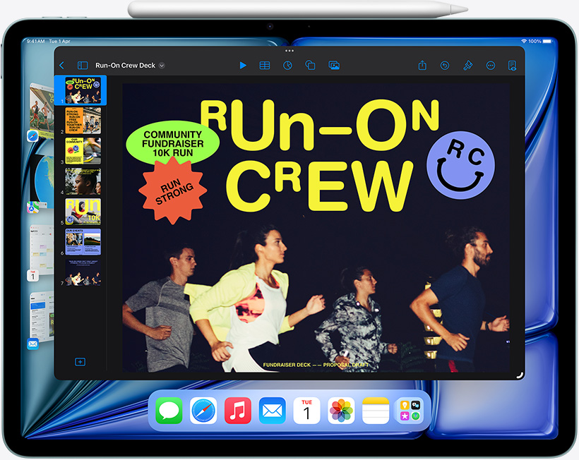 iPad Air showcasing how Stage Manager helps with multitasking