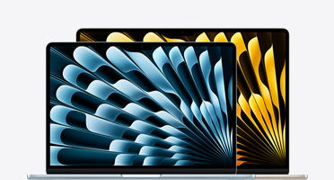 MacBook Air in 13 inch and 15 inch showcasing the size difference