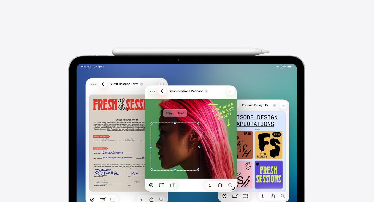 iPad đang hiển thị ứng dụng Xem Trước mới