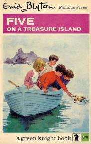 englisches Buchcover: "Five on a treasure island"