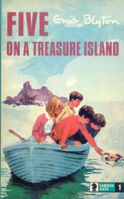 englisches Buchcover: "Five on a treasure island"