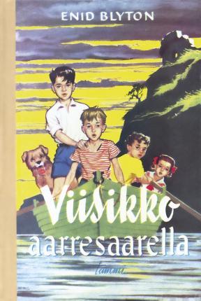 finnisches Buchcover: "Viisikko aarresaarella"