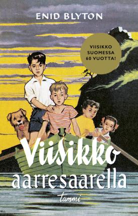 finnisches Buchcover: "Viisikko aarresaarella"