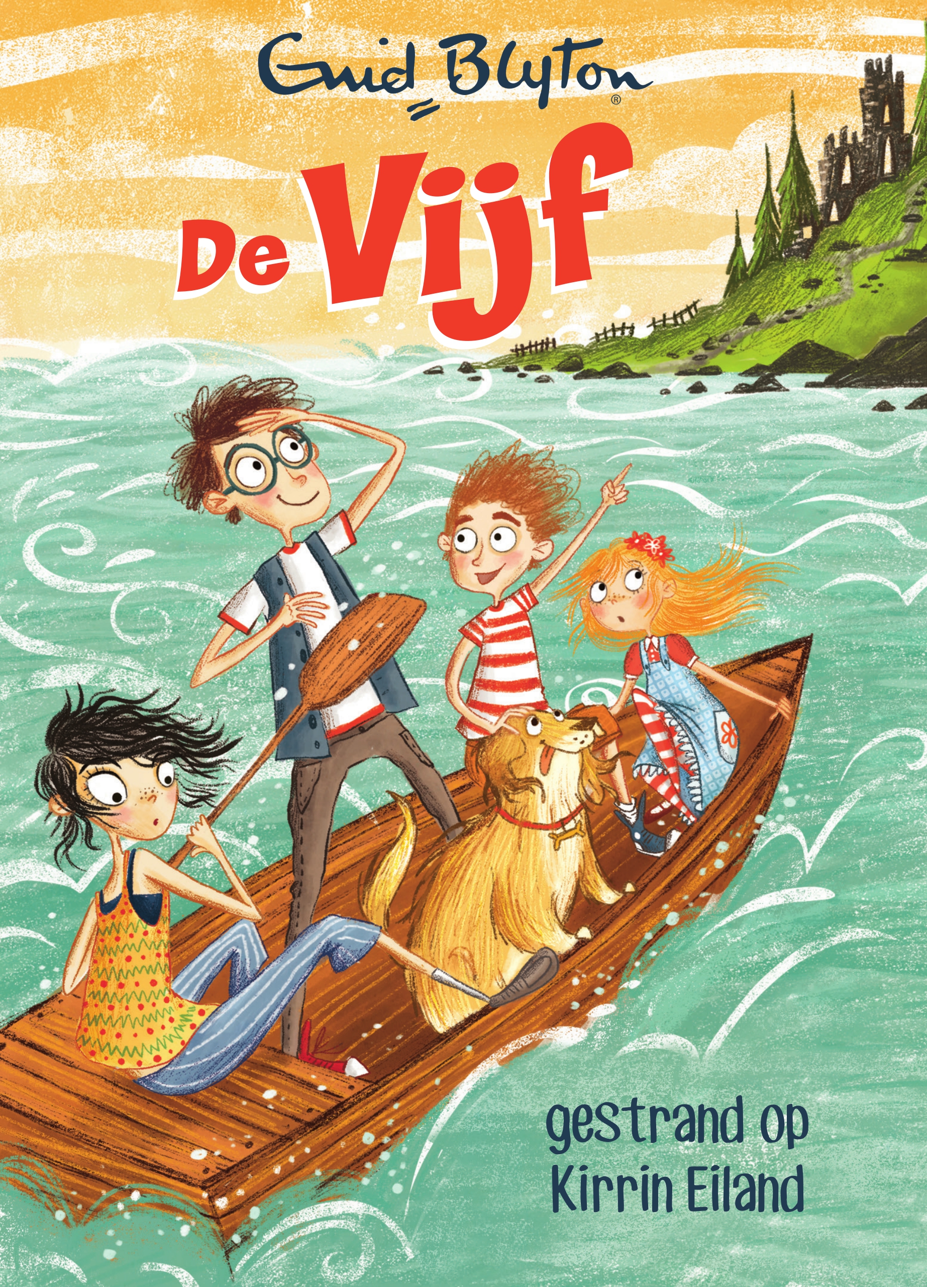 niederländisches Buchcover: "De Vijf en het gestrande goudschip"