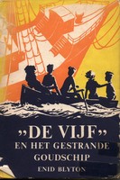 niederländisches Buchcover: "De Vijf en het gestrande goudschip"