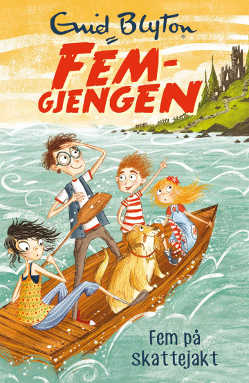 norwegisches Buchcover: "Fem på skattejakt"