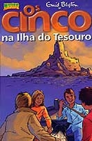 portugiesisches Buchcover: "Os Cinco na Ilha do Tesouro"