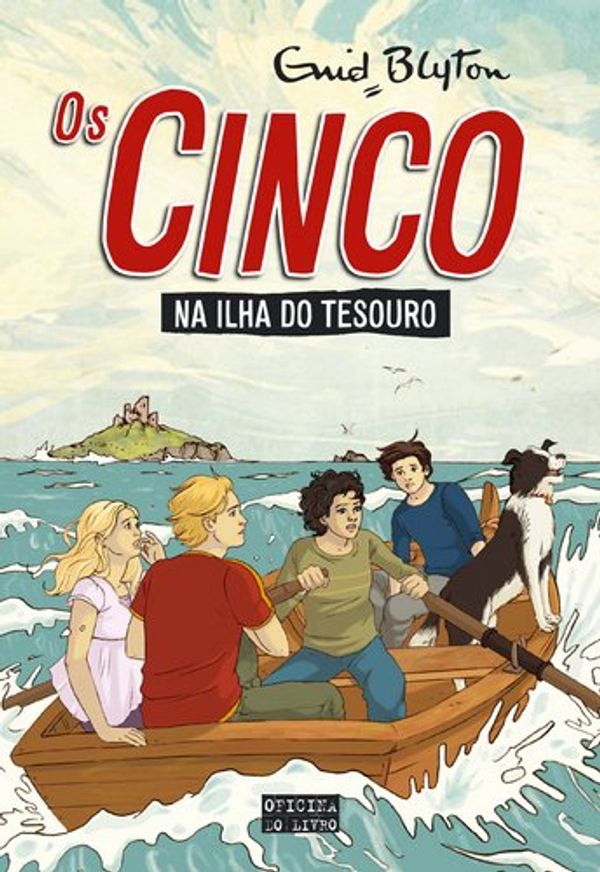 portugiesisches Buchcover: "Os Cinco na Ilha do Tesouro"