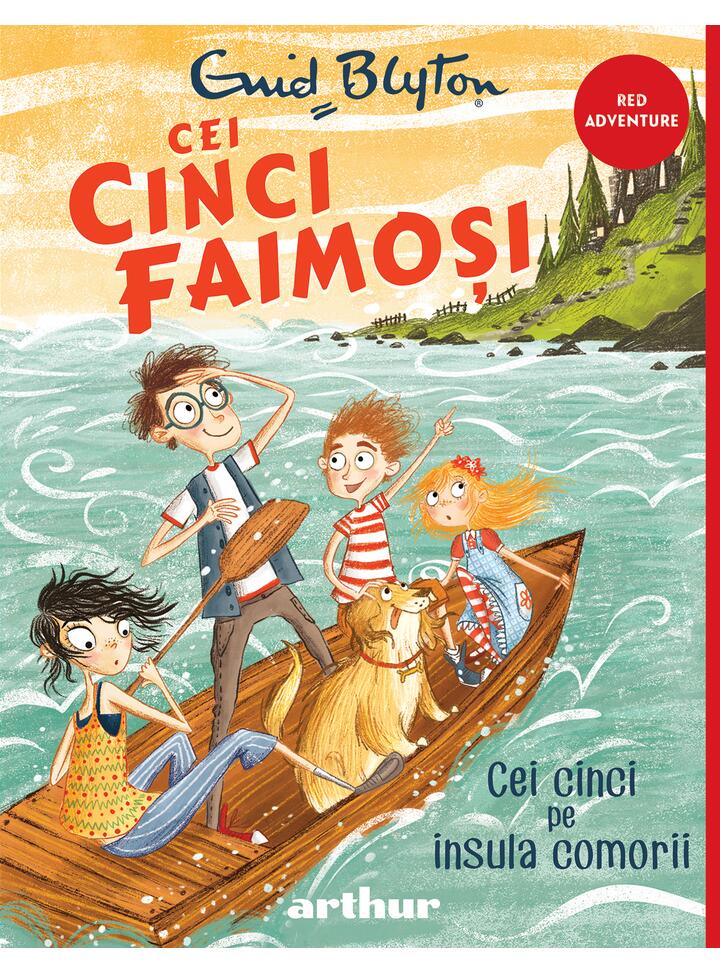 rumänisches Buchcover: "Cei cinci pe insula comorii"