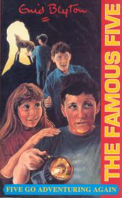englisches Buchcover: "Five go adventuring again"