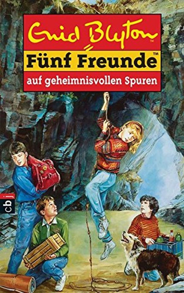 deutsches Buchcover: "Fünf Freunde auf geheimnisvollen Spuren"