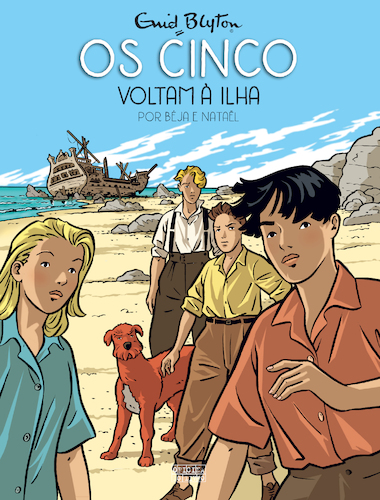 portugiesisches Buchcover: "Os Cinco Voltam à Ilha"