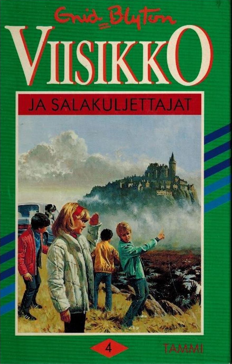 finnisches Buchcover: "Viisikko ja salakuljettajat"