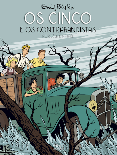 portugiesisches Buchcover: "Os Cinco e o os Contrabandistas"
