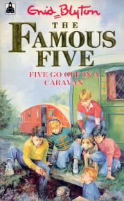 englisches Buchcover: "Five go off in a caravan"