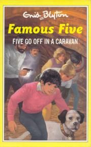 englisches Buchcover: "Five go off in a caravan"