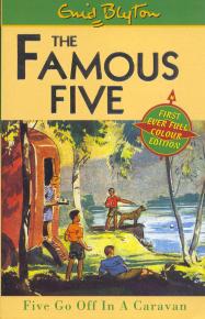 englisches Buchcover: "Five go off in a caravan"