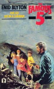 englisches Buchcover: "Five go off in a caravan"