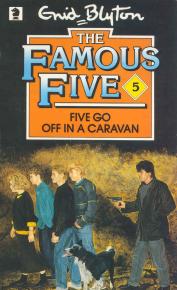 englisches Buchcover: "Five go off in a caravan"