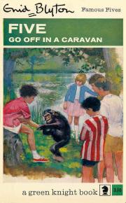 englisches Buchcover: "Five go off in a caravan"