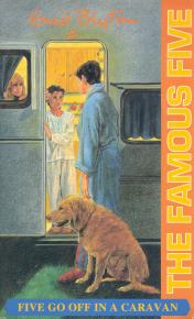 englisches Buchcover: "Five go off in a caravan"