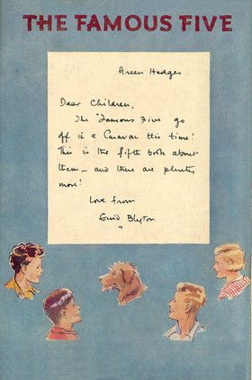 englisches Buchcover: "Five go off in a caravan"