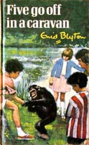 englisches Buchcover: "Five go off in a caravan"