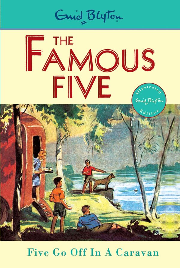 englisches Buchcover: "Five go off in a caravan"