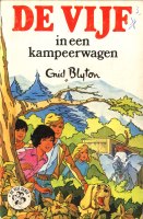 niederländisches Buchcover: "De Vijf in een kampeerwagen"