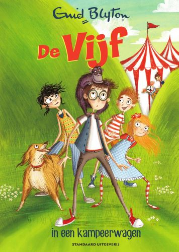 niederländisches Buchcover: "De Vijf in een kampeerwagen"