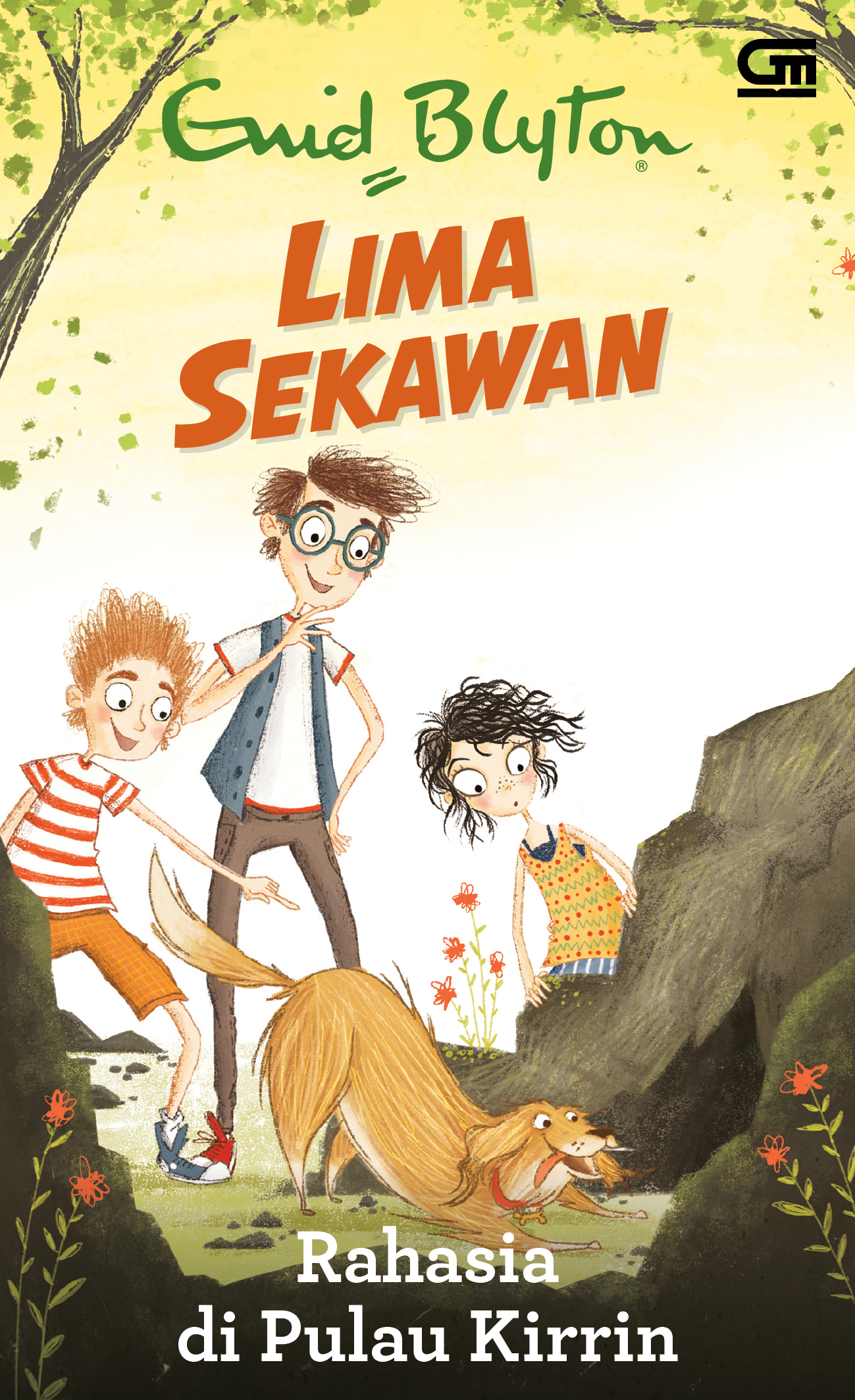 Indonesian bookcover: "Seri Lima Sekawan: Rahasia di Pulau Kirrin"