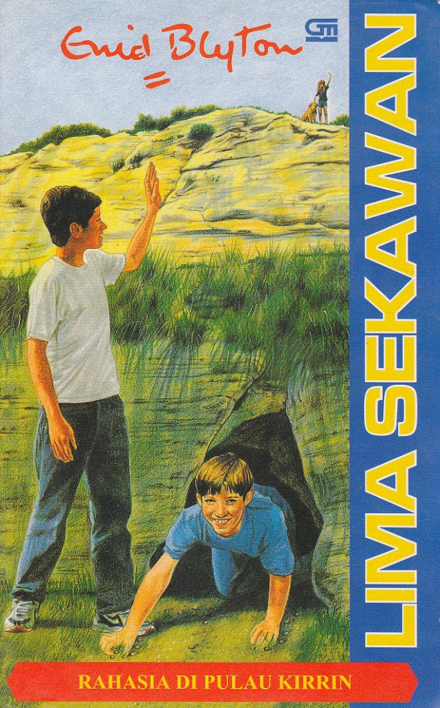 Indonesian bookcover: "Seri Lima Sekawan: Rahasia di Pulau Kirrin"