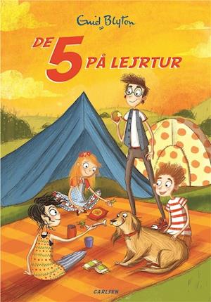 dänisches Buchcover: "De fem på lejrtur / De 5 på campingtur"