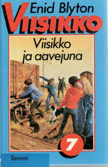 finnisches Buchcover: "Viisikko ja aavejuna"