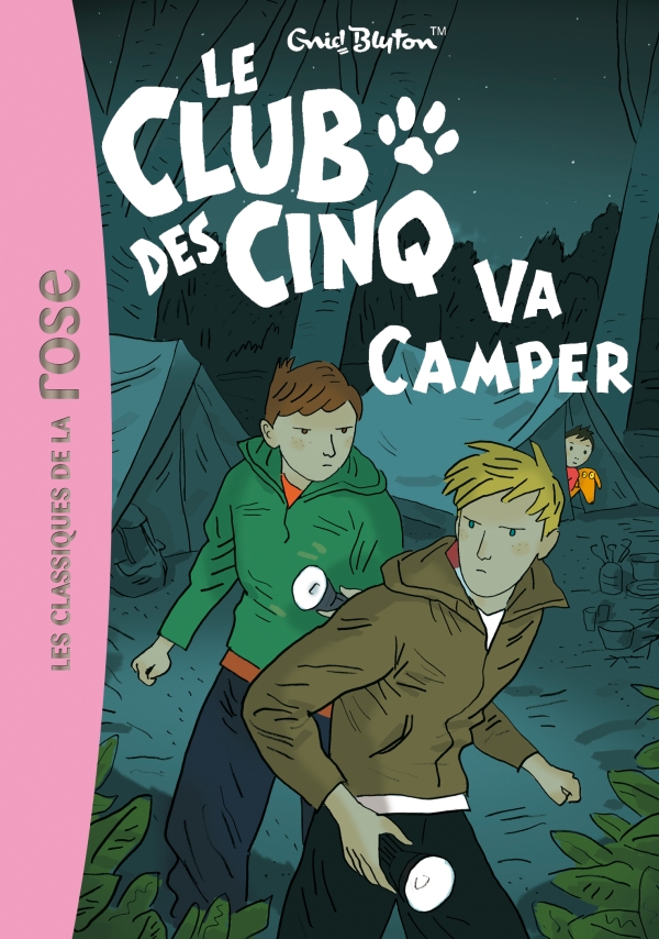 französisches Buchcover: "Le Club des Cinq va camper / Les Cinq et le train fantôme"