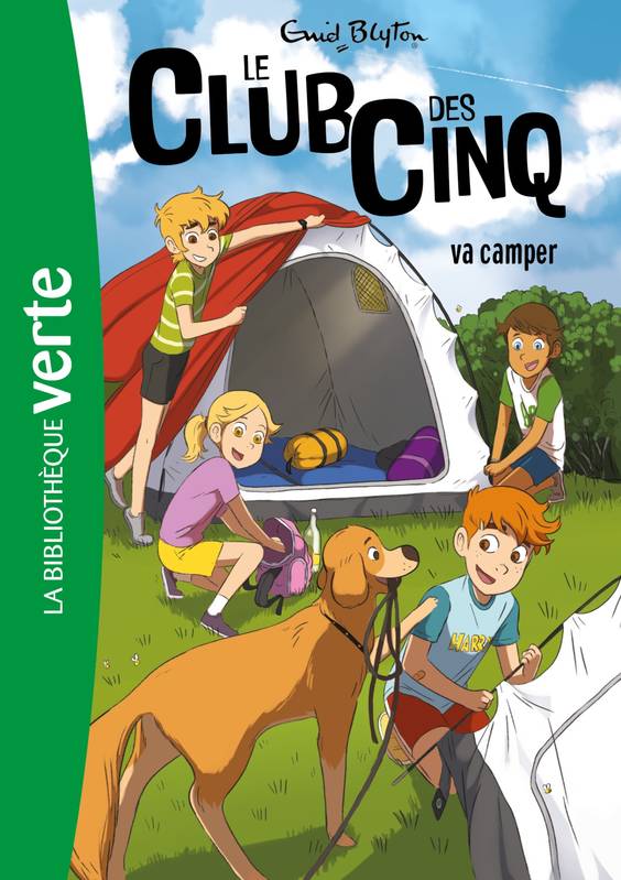 französisches Buchcover: "Le Club des Cinq va camper / Les Cinq et le train fantôme"