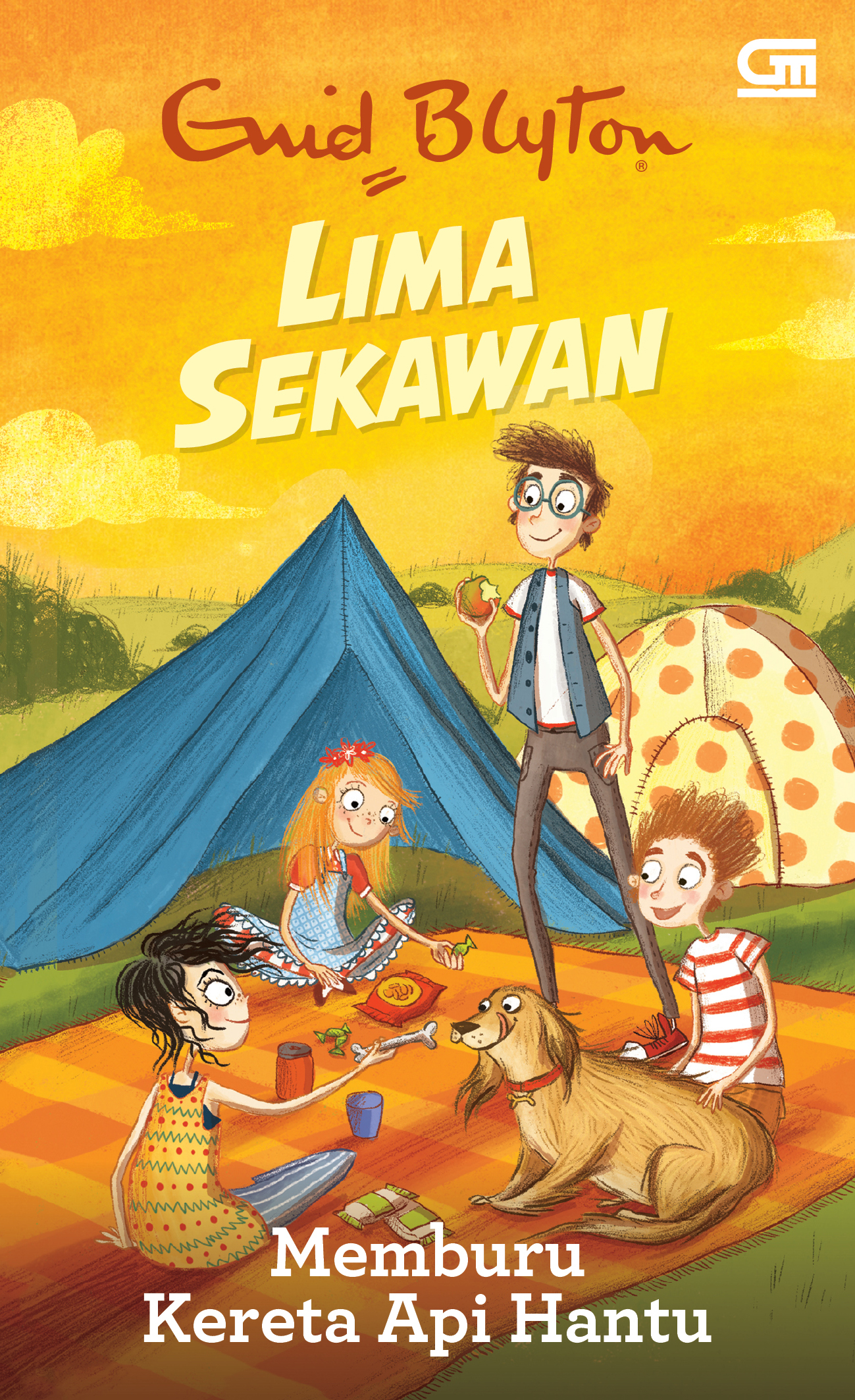 indonesisches Buchcover: "Seri Lima Sekawan: Memburu Kereta Api Hantu"
