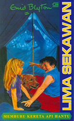 indonesisches Buchcover: "Seri Lima Sekawan: Memburu Kereta Api Hantu"
