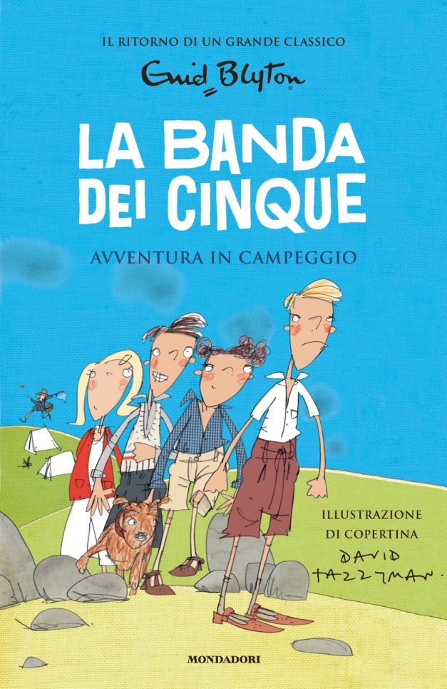italienisches Buchcover: "I cinque nella galleria murata / Il treno fantasma / Avventura in campeggio"