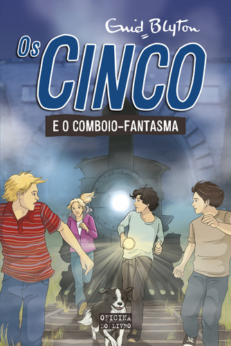 portugiesisches Buchcover: "Os Cinco e o Comboio Fantasma / Os Cinco e os Comboios Misteriosos"
