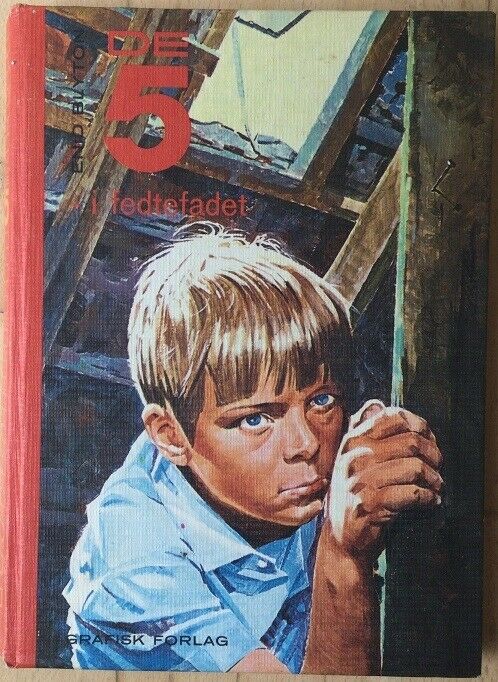 Danish bookcover: "De fem i fedtefadet / De 5 får problemer"