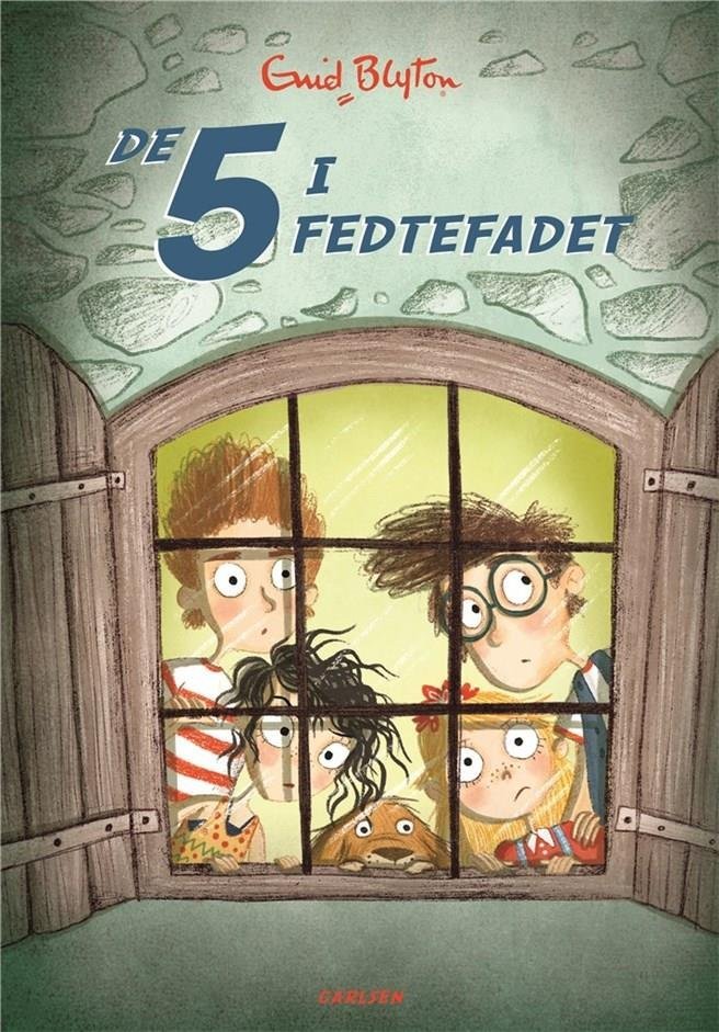 Danish bookcover: "De fem i fedtefadet / De 5 får problemer"