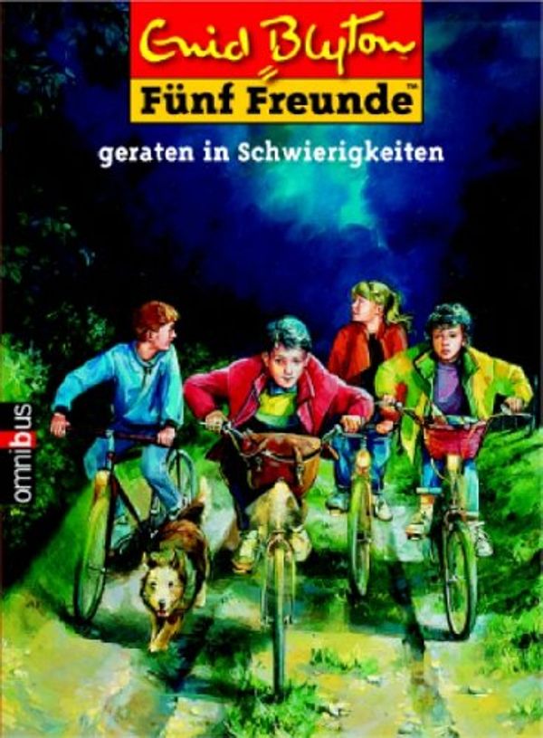 German bookcover: "Fünf Freunde geraten in Schwierigkeiten"