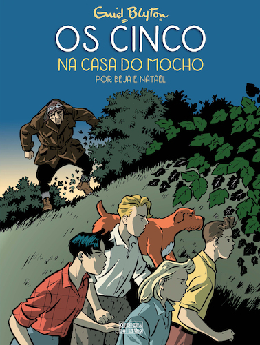 Portuguese bookcover: "Os Cinco na Casa do Mocho / Os Cinco metem-se em sarilhos"