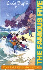 English bookcover: "Five fall into adventure"
