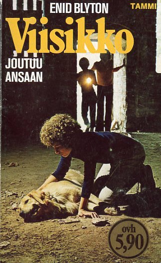 Finnish bookcover: "Viisikko joutuu ansaan"